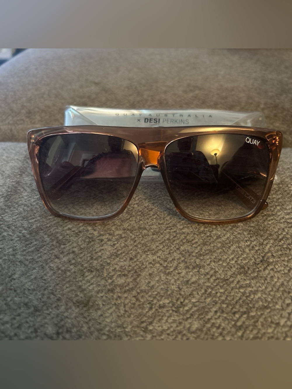 Quay Australia Brown Square Gradient Sunglasses